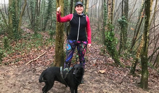 Nicola Deschamps with a lovely dog